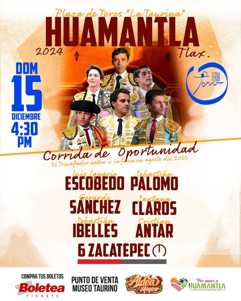 Cartel de la corrida de oportunidad en Huamantla
