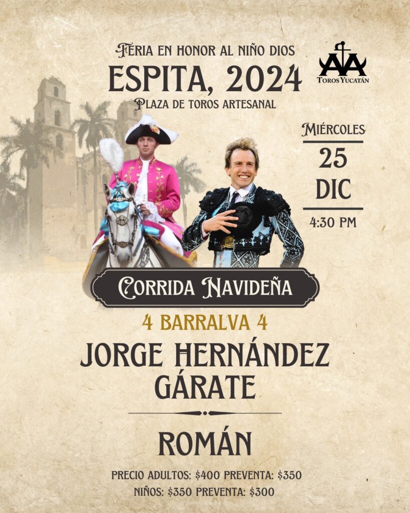 Cartel de la Corrida de Navidad en Espita 2024.