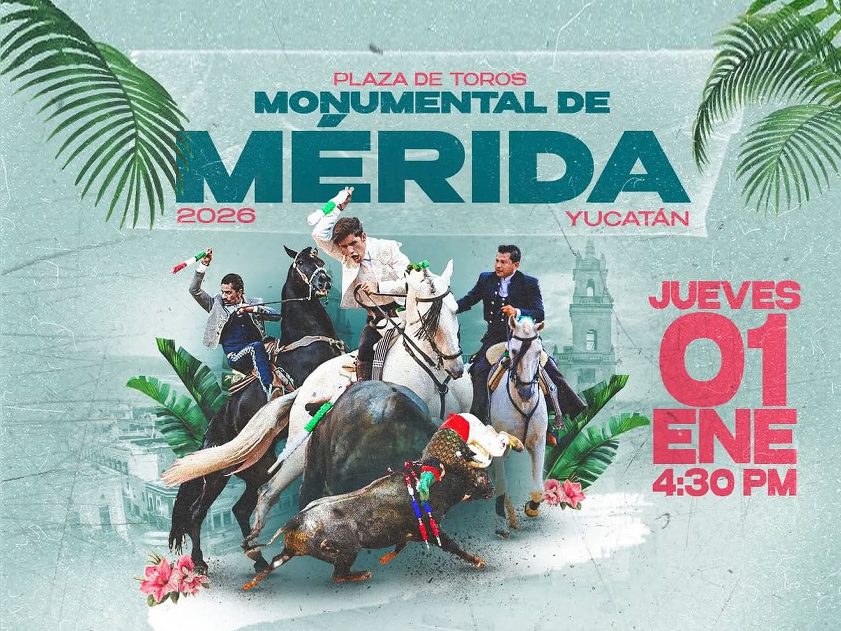 ANUNCIAN CARTEL DE LA TRADICIONAL CORRIDA DE REJONES DEL 1 DE ENERO EN MÉRIDA