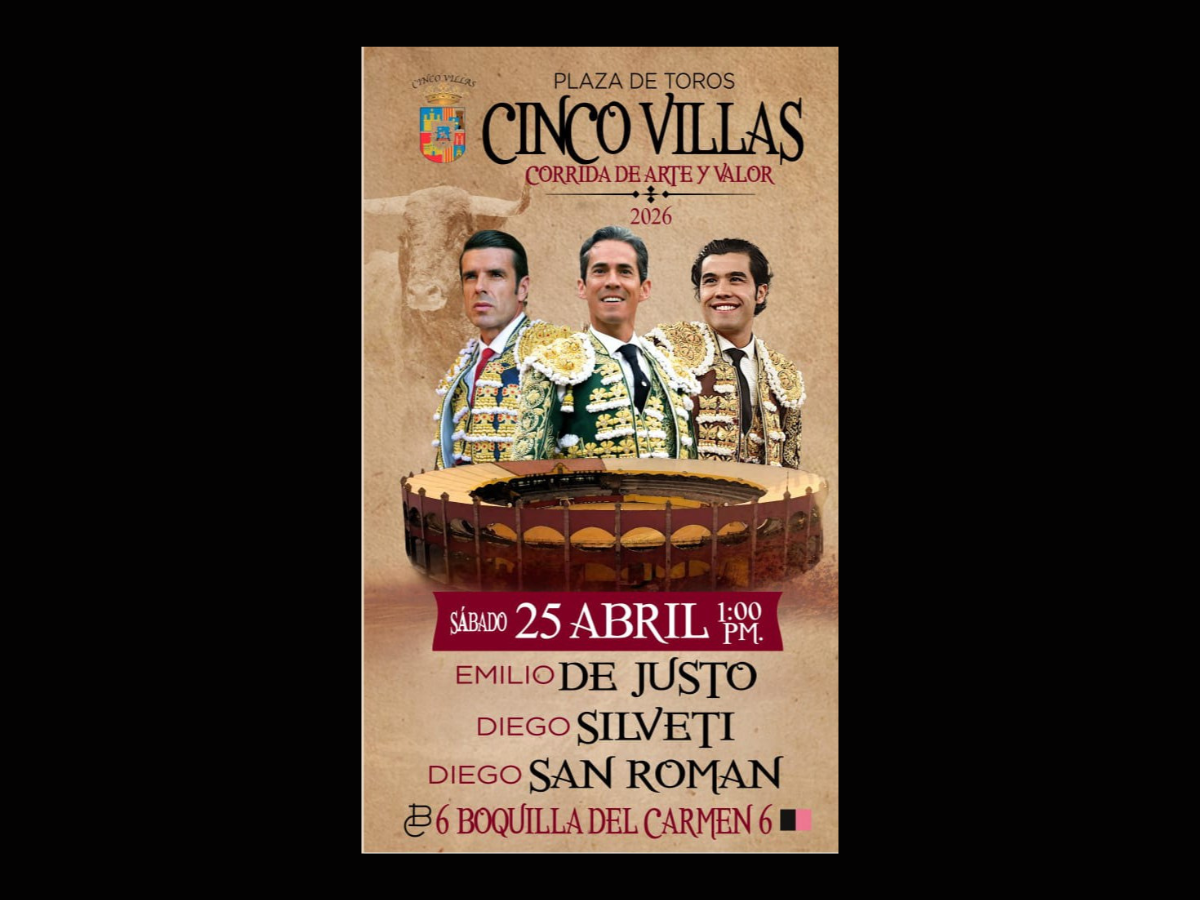 CINCO VILLAS ANUNCIA CORRIDA DE ARTE Y VALOR