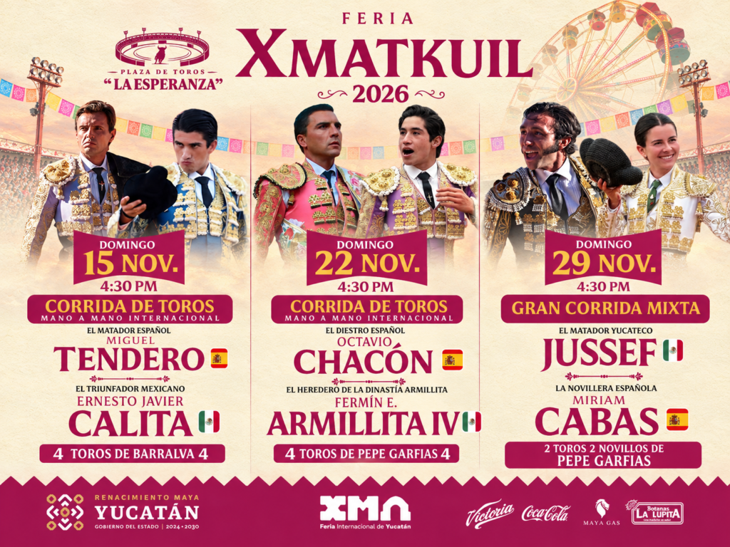 XMATKUIL ANUNCIA TRES FESTEJOS TAURINOS